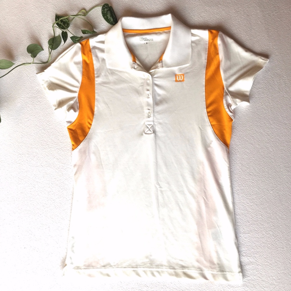 White and tangerine Wilson tennis/golf ladies shirt